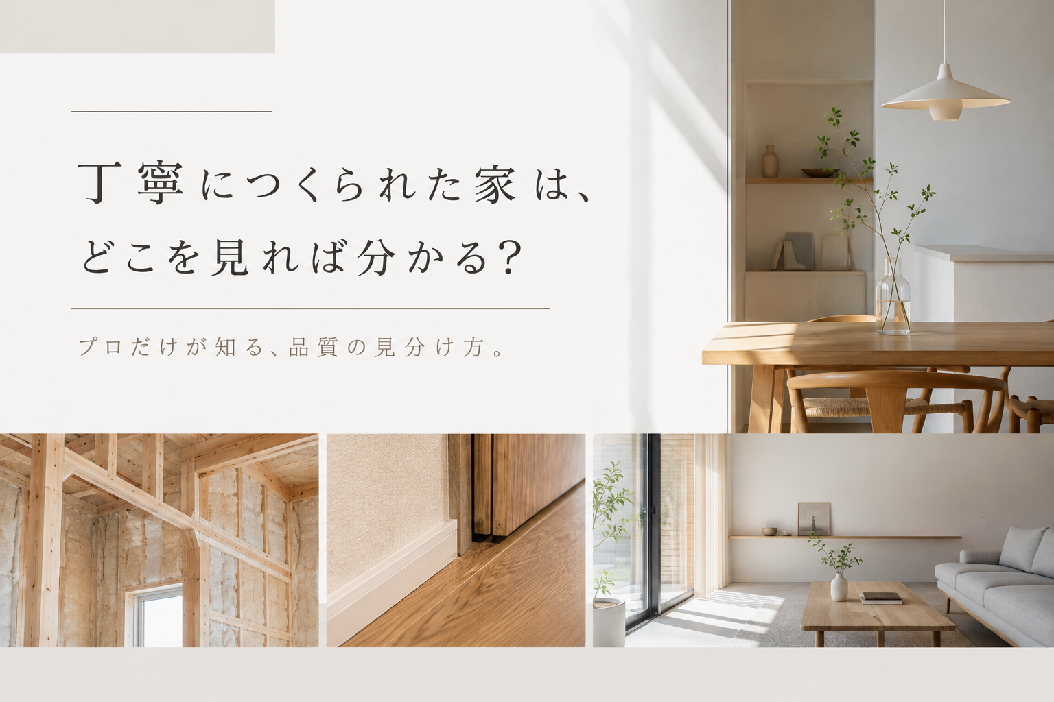 「丁寧につくられた家」は、どこを見れば分かる？