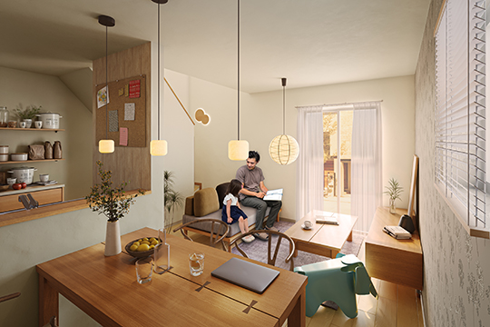 よせあうふたりの家